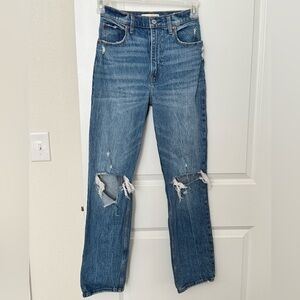 Abercrombie & Fitch Ultra High-Rise 90’s Straight Distressed Jeans - size 2R